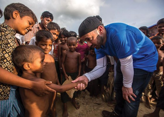 Khalid Latif visits a Rohingya refugee camp in Bangladesh, October 2017.