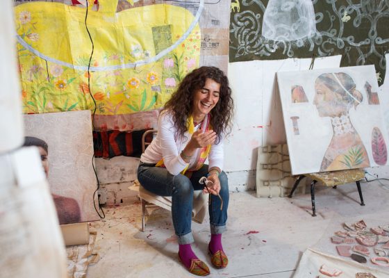 buddhist artist michela martello in her studio