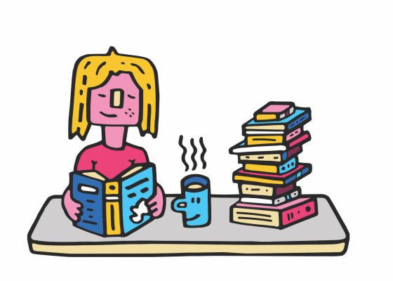 illustration of a teen reading a book for a review of Take in the Good